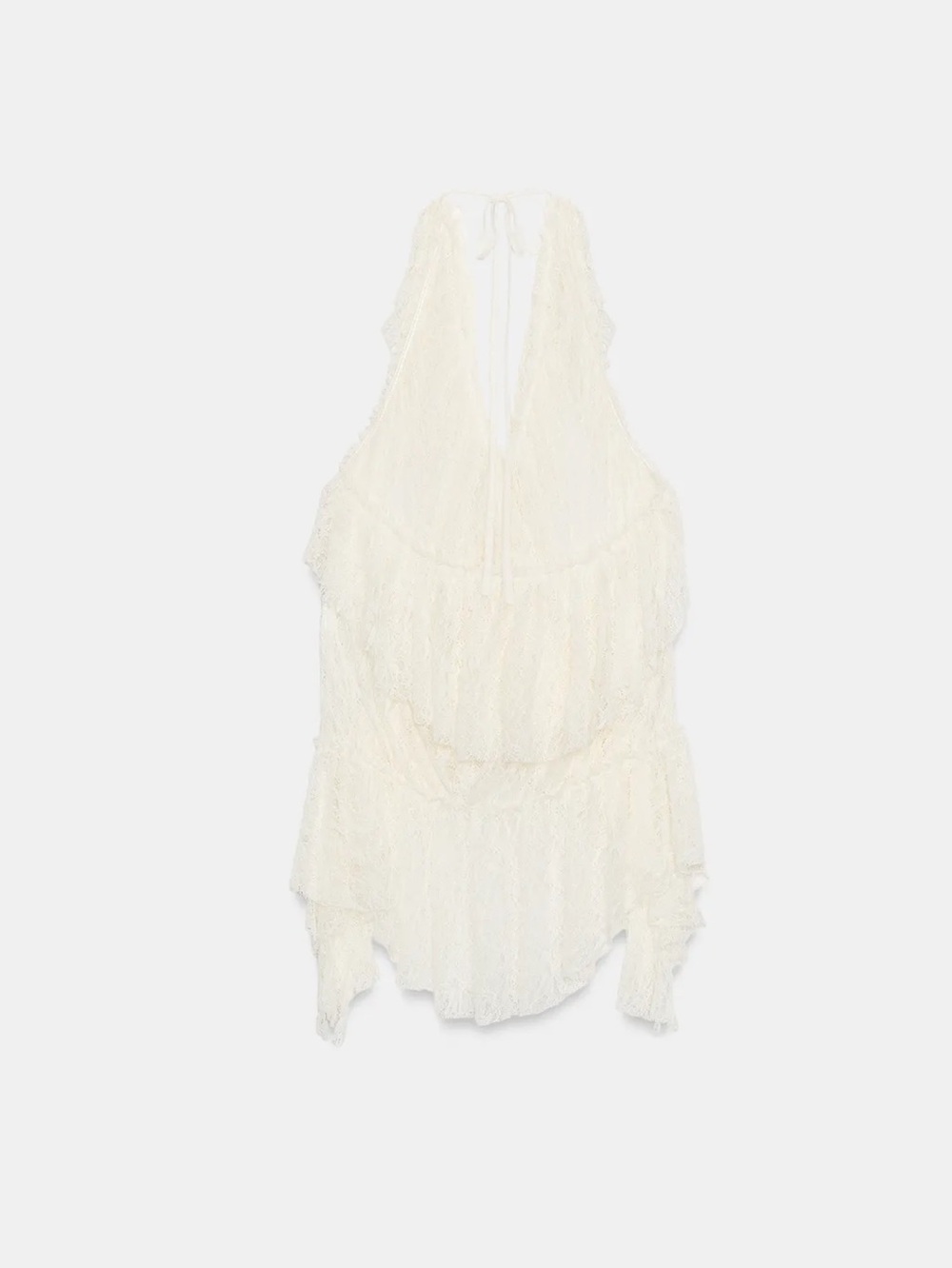 Zara RUFFLED LACE TOP - Picture 8 of 13
